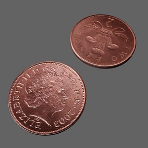 british pence money 3d max