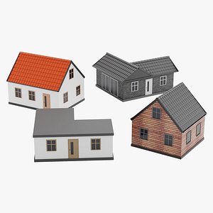 Stylised Houses 3D model