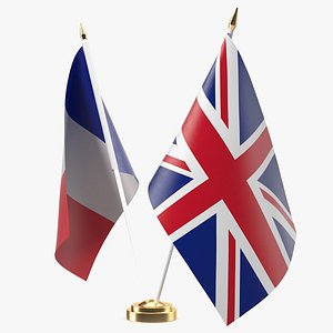 Table Flags United Kingdom and France