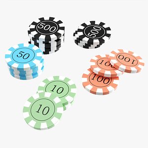 3D Casino chip stacks 02 model