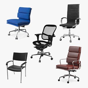 3D Office Chairs Collection 3