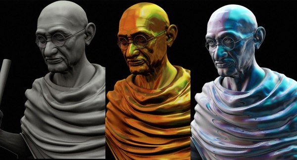 mahatma gandhi 3D model