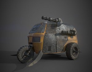 3D model post apocalyptic monster tricycle