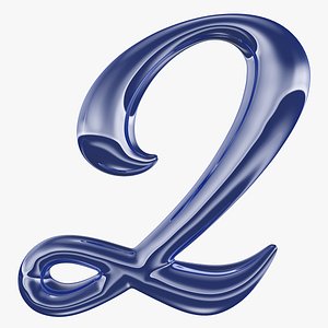calligraphic digit 2 number 3D model