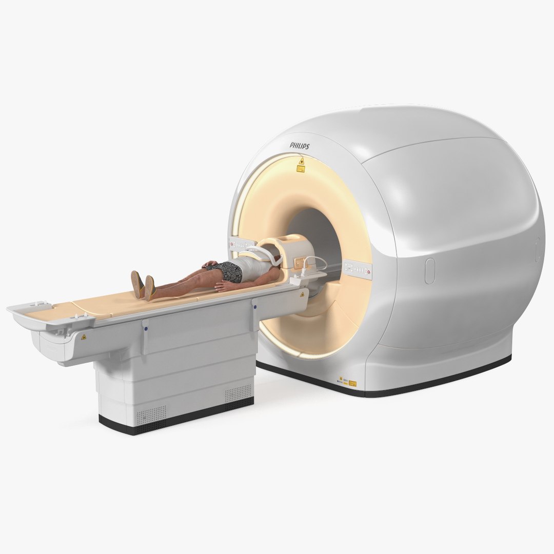 MRI Scanner Philips with Patient Rigged 3D model preview