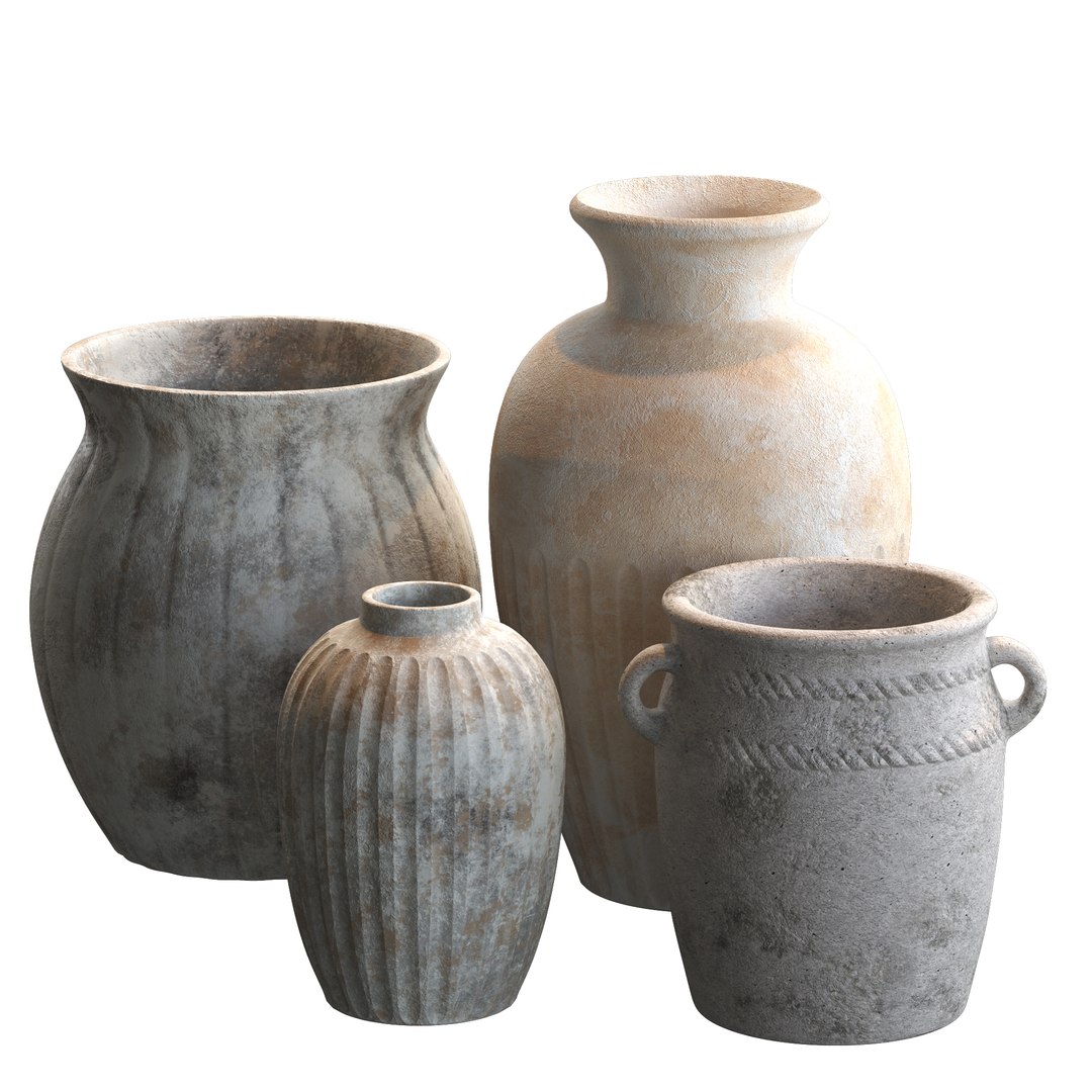3D Artisan Clay Vases Set 6 - TurboSquid 2292471