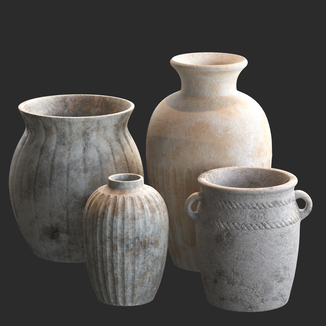 3D Artisan Clay Vases Set 6 - TurboSquid 2292471