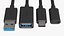 USB Plugs v2 3D model