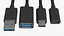 USB Plugs v2 3D model