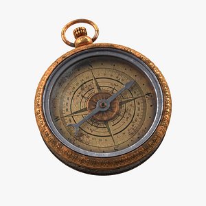 Old Compass, High & Low Poly, PBR
