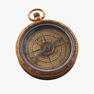 Old Compass, High & Low Poly, PBR