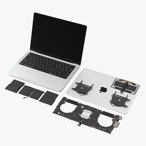Laptop with Detailed Inner Structure 3D model
