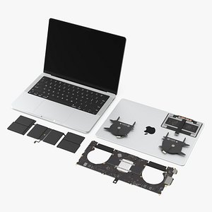 Laptop with Detailed Inner Structure