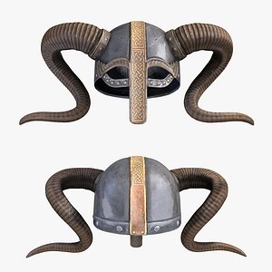 Fantasy Northern Viking Helmet Low Poly model
