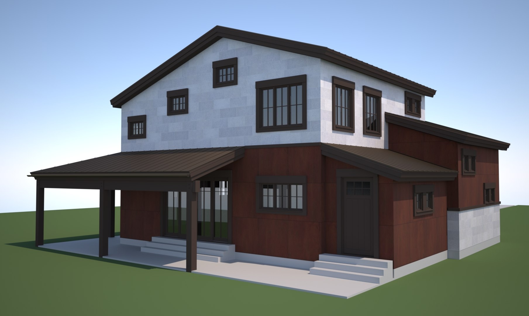 Craftsman House Window 3d Model