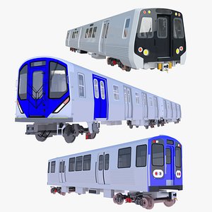 NYC Washington Chicago metro trains 3D