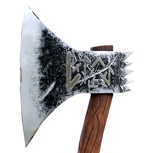 Old axe with a pattern