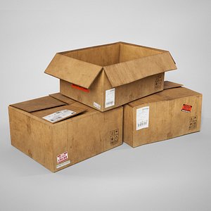 3D FREE High Quality Cradboard Boxes Pack