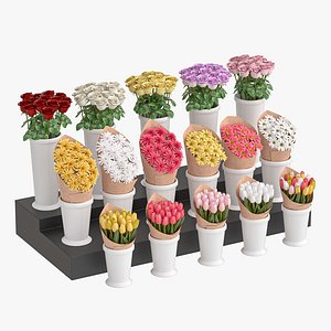 Flower shop display 3D model
