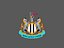 NewCastle United FC 3dロゴまたはバッジ
