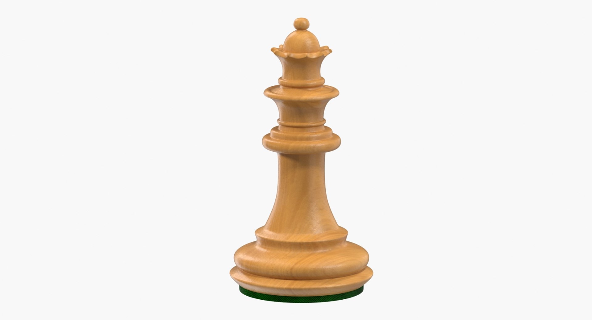 Wooden Chess Queen 3D model preview