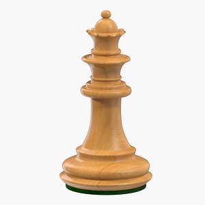 wooden chess queen 3D model