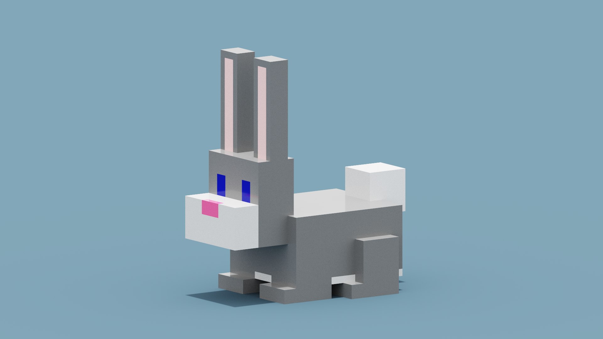 3D Voxel Rabbit Lowpoly - TurboSquid 1979361