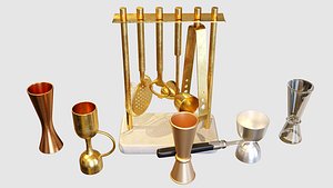 3D model Bartender Tools Set 200 Jiggers