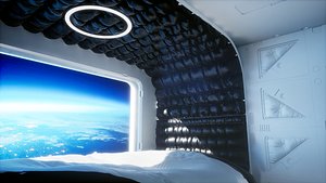 3D Sci-fi badroom unreal 5 scene