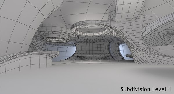 3d sci-fi futuristic room design