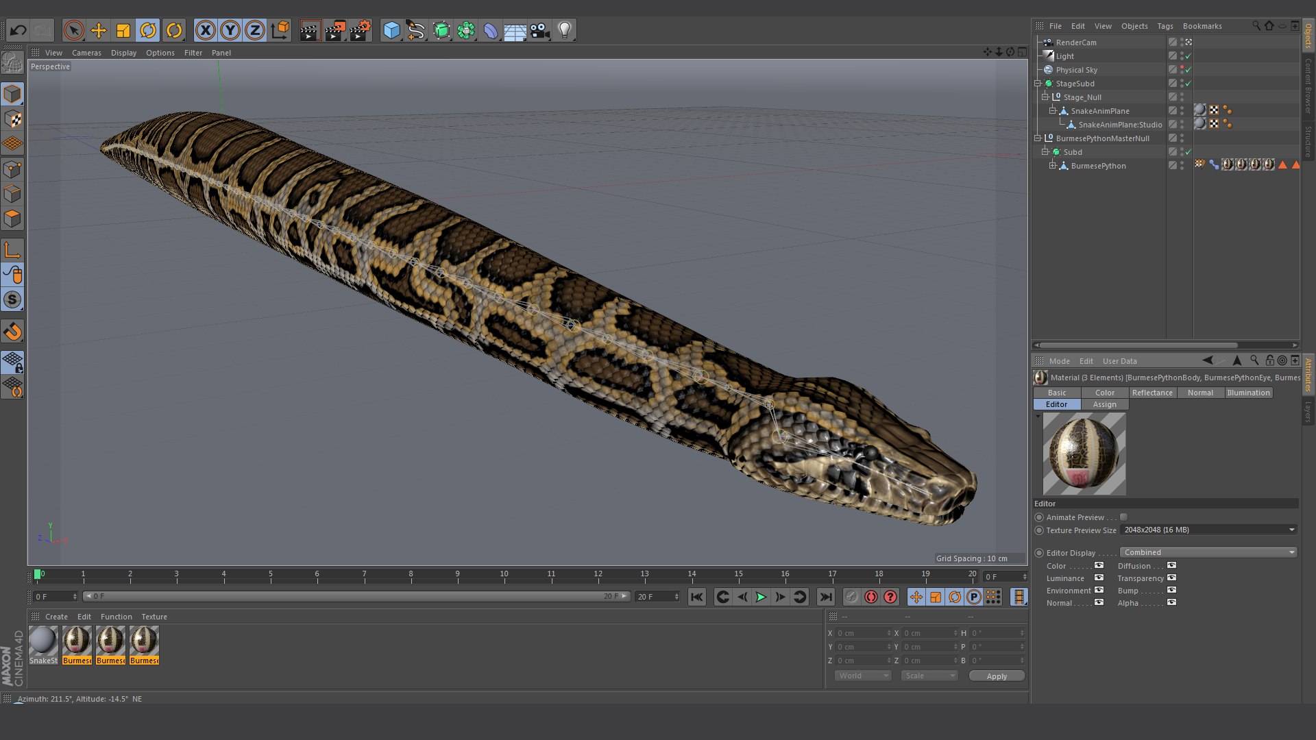 Burmese python animation 3D model - TurboSquid 1264730