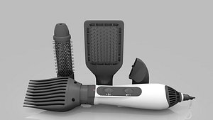 3D hair dryer styling