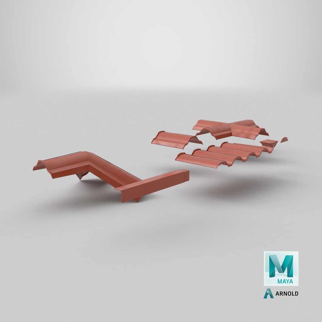 3D Tile Roof Components Set Plastic Model - TurboSquid 2371795