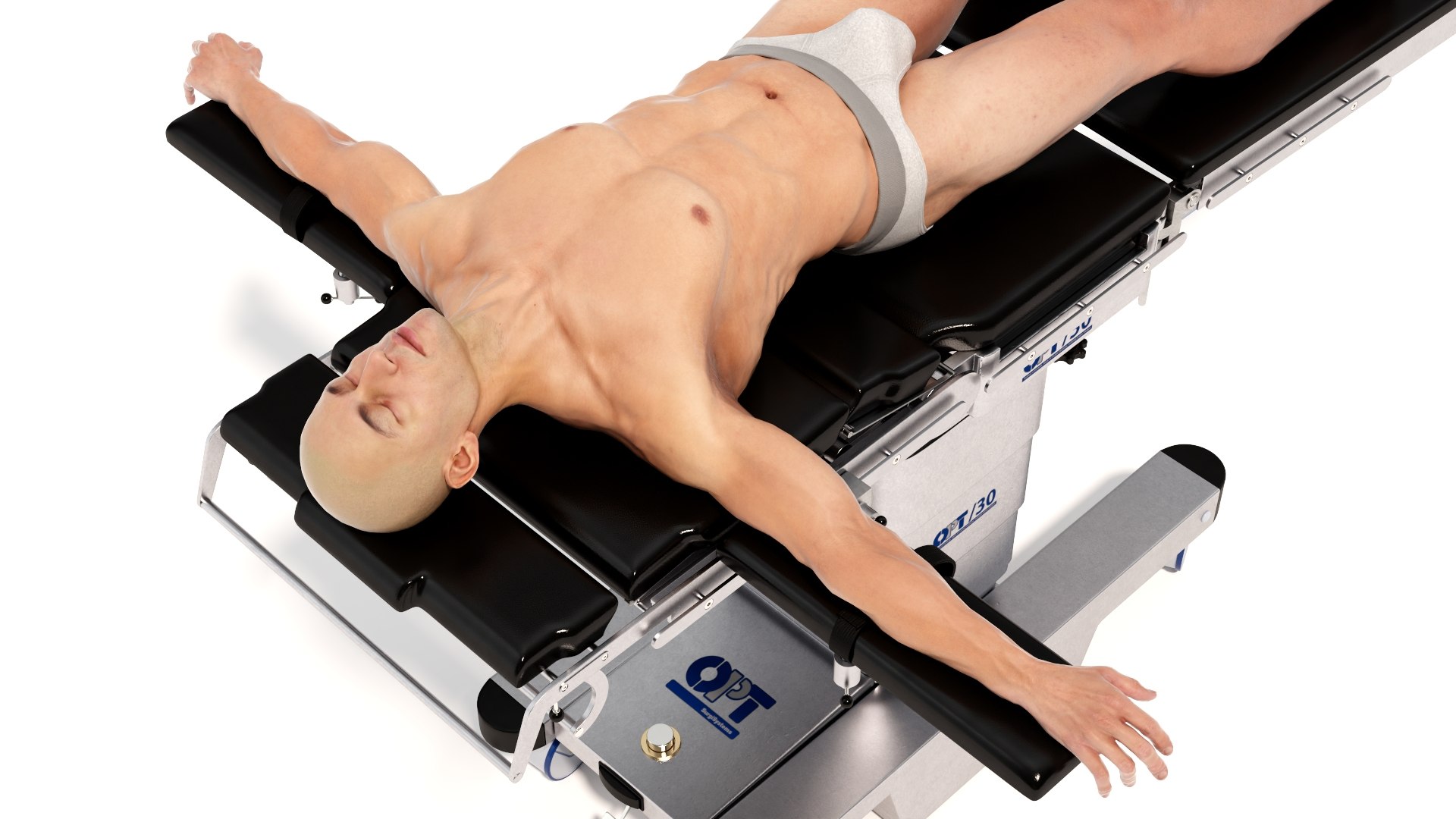 3D Man on Surgical Operating Table model https://p.turbosquid.com/ts-thumb/vj/78r0IB/ZT/man_on_surgical_operating_table_015/jpg/1730933212/1920x1080/fit_q87/0dbbf82d8666a886d07a37f1e2728da6f401c056/man_on_surgical_operating_table_015.jpg