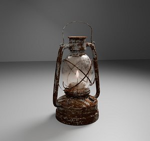 Old Rusty Kerosene Lantern Low Poly 3D Model  PBR 2K Textures  Game Ready  VR  AR