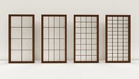 Shoji- Traditional Japanese door window or room divider with translucent paper 2007 2