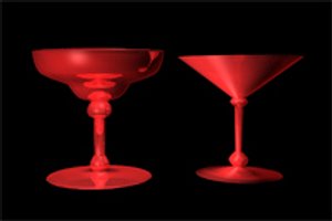 free glasses martinis margaritas 3d model