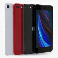 Apple iPhone SE 2020 in All Colors. Product Red, White, Black