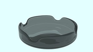 3D model simple glass ashtray