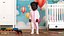 Little Dark Skin Girl in Full Bodysuit Rigged for Cinema 4D