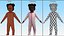 Little Dark Skin Girl in Full Bodysuit Rigged for Cinema 4D
