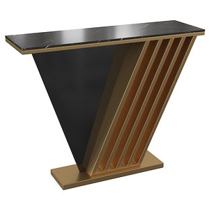 Rectangular Console Table Stone Top 3D model