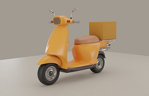yellow scooter 3d model