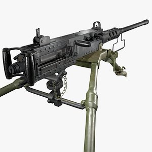 M2 Browning PBR Low Poly 3D model