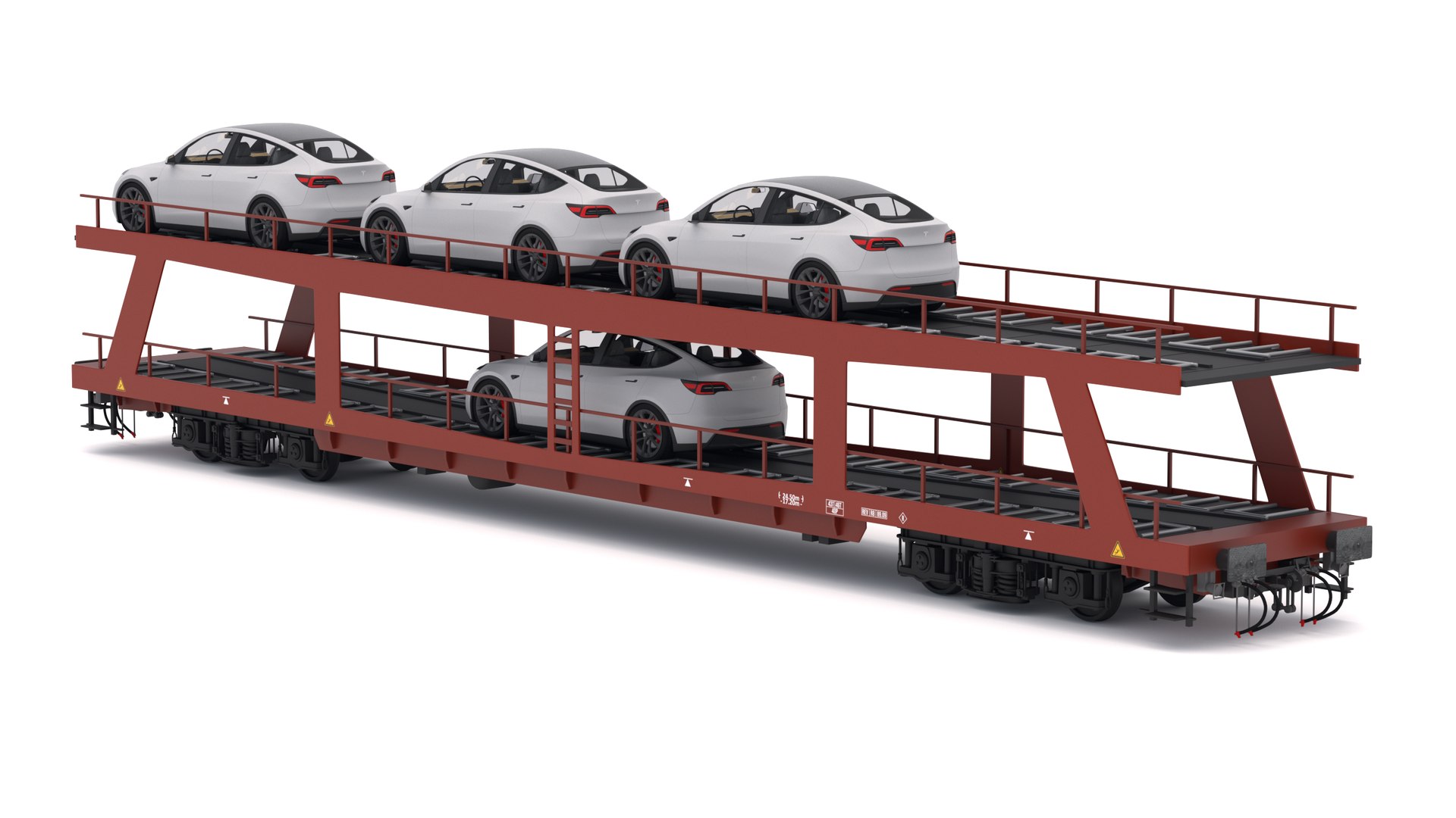 Autorack Car Transporter And Tesla Y 3D Model - TurboSquid 2319434