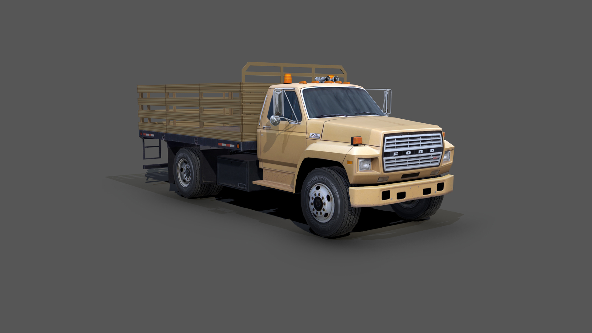 フォードF700フラットベッドトラック3Dモデル TurboSquid 1681485