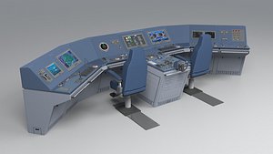 PBR Modular Ship Bridge Low Poly