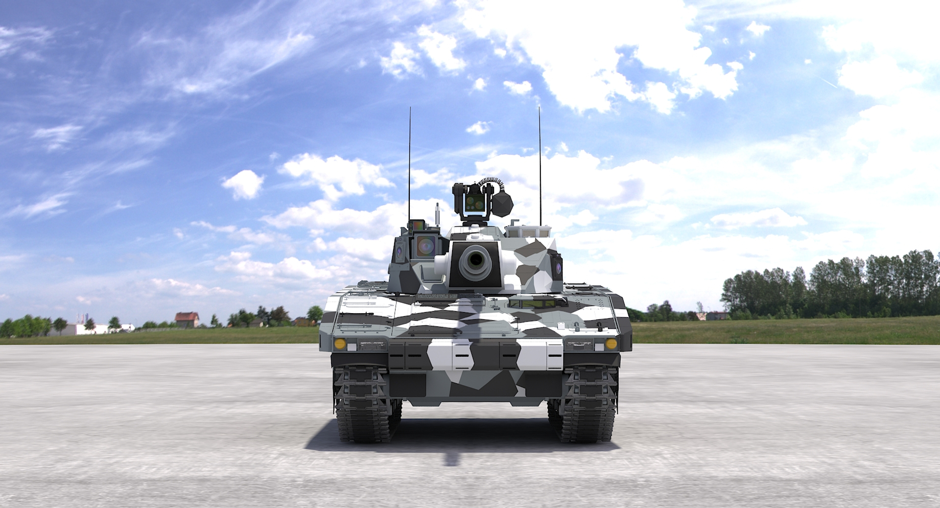 CV90 120-T Light Tank (White Camo) 3D Model $199 - .max .fbx .obj - Free3D