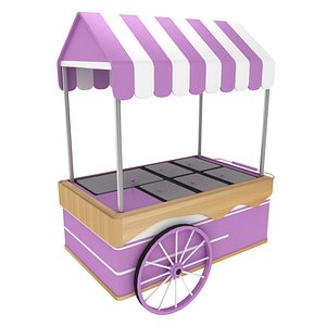 3D cart ice cream model