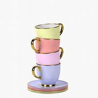 Set of colored cups